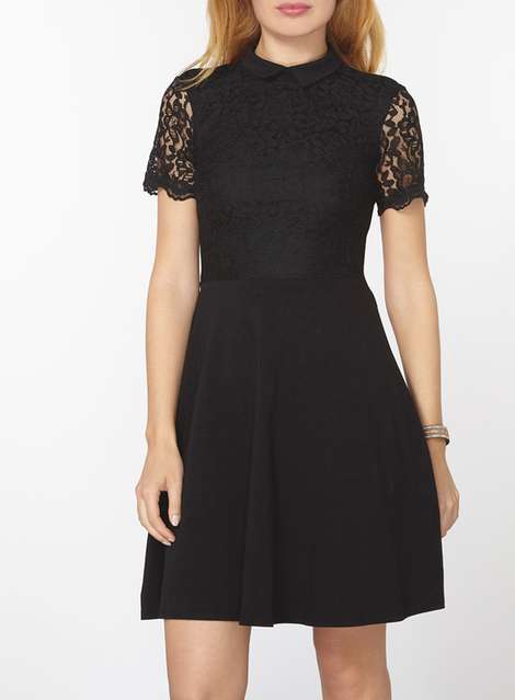 Black Lace Collar Dress